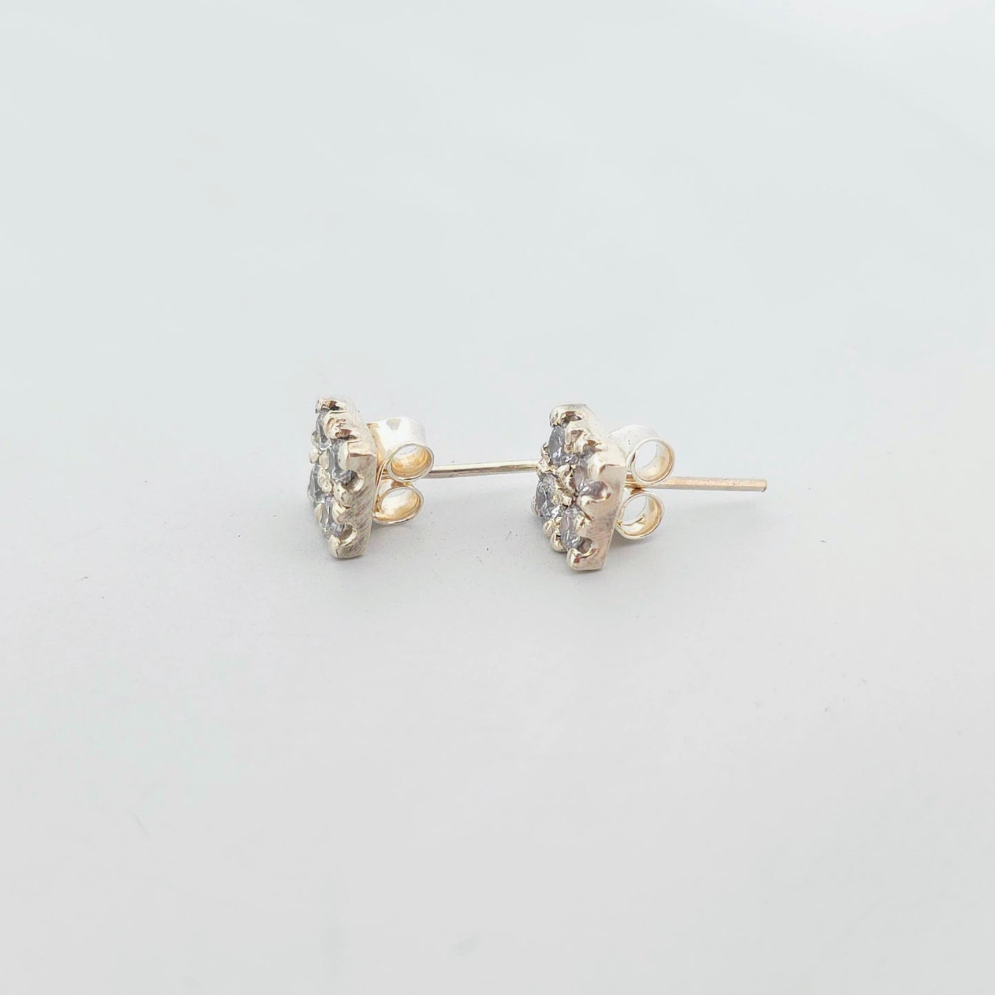 Silver square earrings