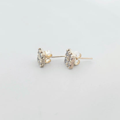 Silver square earrings