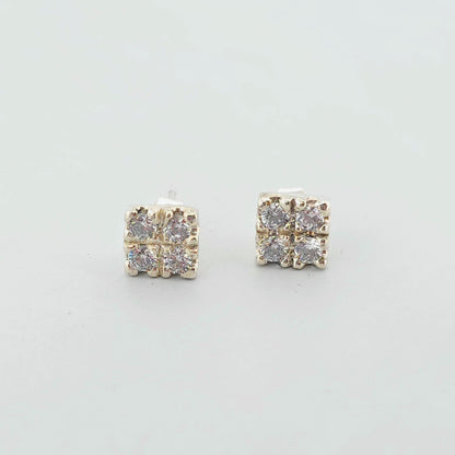 Silver square earrings